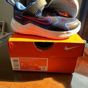 Nike Cosmic Runner Kids Sneakers - Black, Blue, and Red